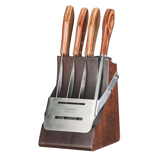 Imagem JOGO CHURRASCO INOX COM 5 PEÇAS POLYWOOD TRAMONTINA