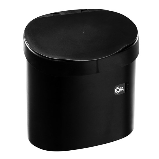 Imagem LIXEIRA BASIC COM TAMPA PARA PIA 4L EM POLIPROPILENO PRETO 22X22X11 - COZA 