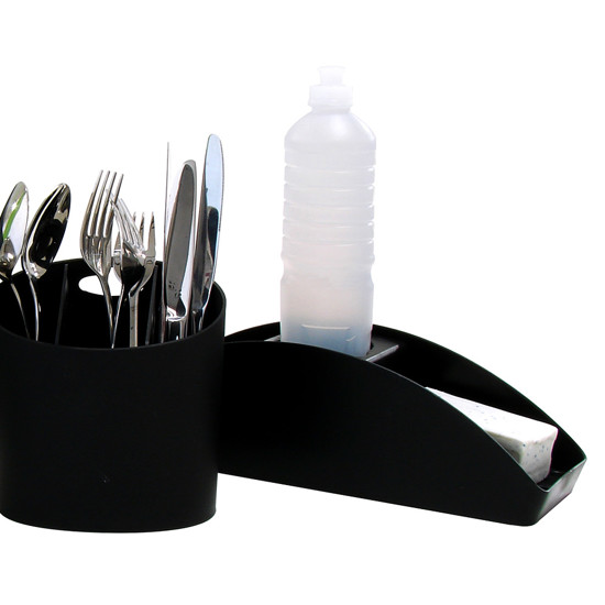 Imagem ORGANIZADOR DE PIA BASIC EM POLIPROPILENO PRETO 9X32X8,5CM - COZA