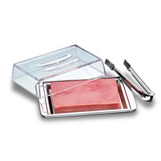 Imagem de PORTA FRIOS LYON EMPILHÁVEL COM PINÇA EM AÇO INOX 4X20X13 CM - BRINOX  - Brinox Metalurgica Sa