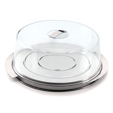 Imagem de PRATO PARA BOLO TERRAZAS EM AÇO INOX COM CÚPULA 13X32X32 CM - FORMA UTILIDADES - Metalurgica Forma Ltda
