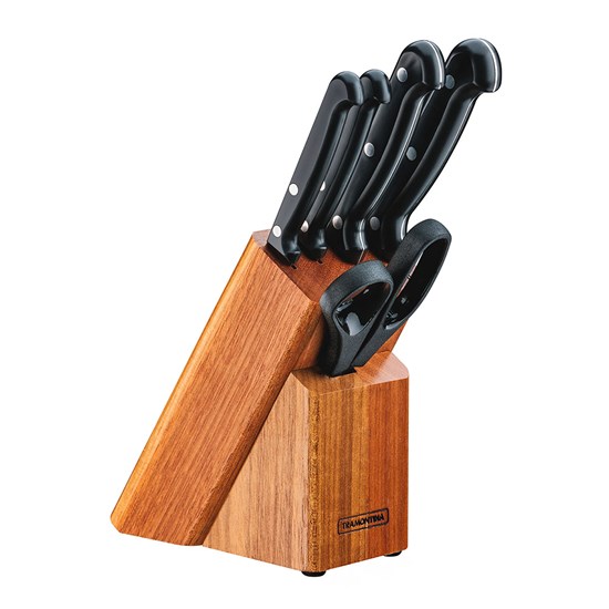 Imagem JOGO DE FACAS ULTRACORTE COM SUPORTE DE MADEIRA 6 PEÇAS - TRAMONTINA