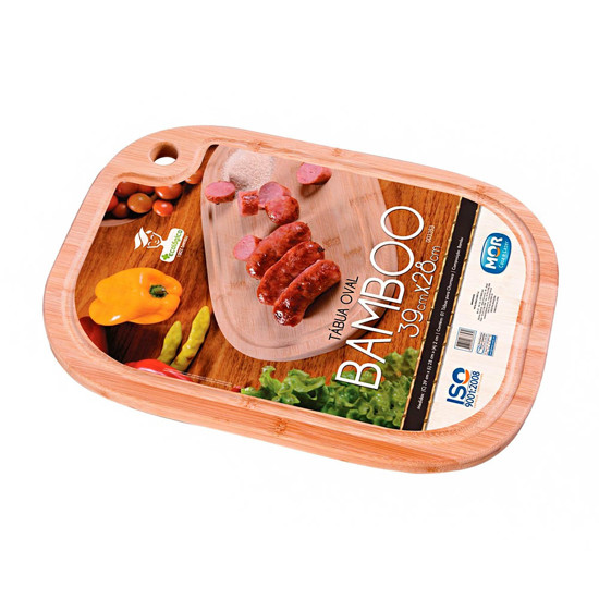 Imagem TÁBUA DE CORTE OVAL EM BAMBU 39X28CM - MOR 