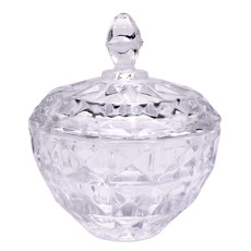 Imagem de POTICHE COM TAMPA DECORATIVO DE VIDRO 20X15X15CM - ADELY CRYSTAL  - Dayhome Comercial Ltda