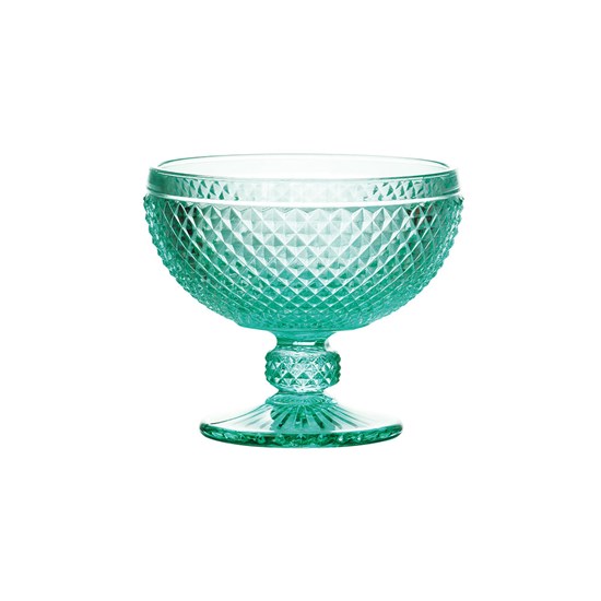 Imagem JOGO COM 6 TAÇAS PARA SOBREMESA VIDRO SODO CÁLCICO 300ML BICO DE JACA AZUL TIFFANY