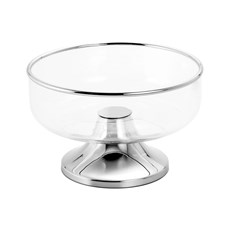 Imagem de FRUTEIRA DE CRISTAL COM ARO E BASE INOX 28X25CM WOLFF - Rojemac Impotacao E Exportacao Ltda