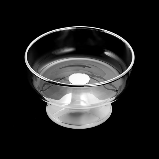 Imagem FRUTEIRA DE CRISTAL COM ARO E BASE INOX 28X25CM WOLFF