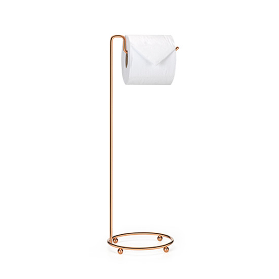 Imagem SUPORTE DE CHÃO PARA PAPEL HIGIÊNICO UNITÁRIO LINHA PREMIUM 15X47CM ROSE GOLD