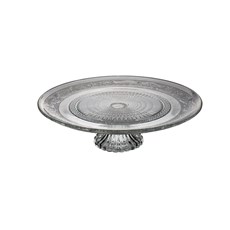 Imagem de PRATO PARA BOLO COM PÉ DE VIDRO SODO-CALCICO ANGEL 32,5X9,5CM LYOR - Coliseu Presentes Ltda