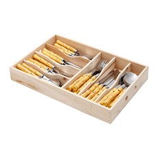 Imagem de FAQUEIRO DE AÇO INOX 42 PEÇAS CABO DE PLÁSTICO BAMBU - Rojemac Impotacao E Exportacao Ltda