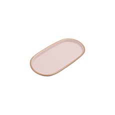 Imagem de BANDEJA ROSA E DOURADA EM CERÂMICA 22,5X13,4CM MOAS - Moas Industria E Comercio Importacao E Exportacao Ltda