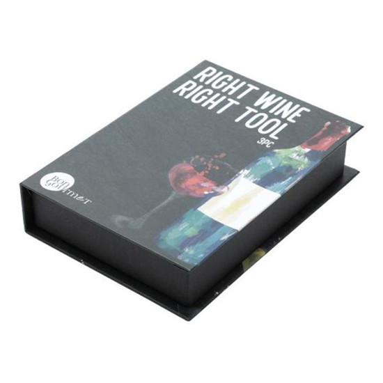 Imagem CONJUNTO 4 PEÇAS DE AÇO INOX PARA VINHO COM CAIXA