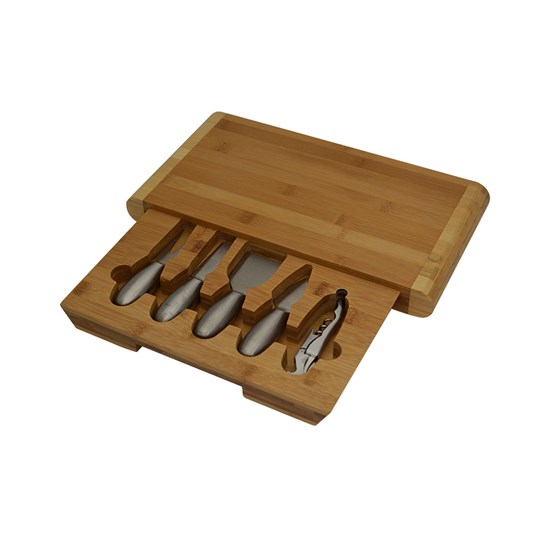 Imagem CONJ. PARA QUEIJO EM BAMBU COM ABRIDOR DE VINHO 39CM WELF