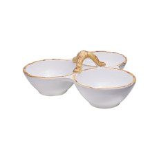 Imagem de PETISQUEIRA 3 DIVISÕES BAMBU - Scalla Ceramica Artistica Ltda-Epp