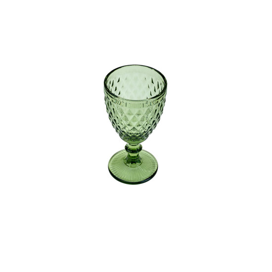 Imagem CONJUNTO 6 TAÇAS PARA ÁGUA 340ML DE VIDRO BICO DE ABACAXI VERDE 17X9X9CM - LYOR