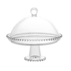 Imagem de PRATO CRISTAL DE CHUMBO COM PÉ E TAMPA PEARL 20X18CM WOLFF - Rojemac Impotacao E Exportacao Ltda