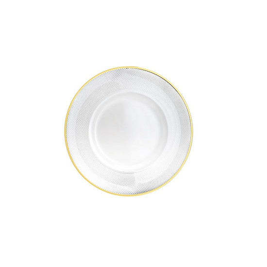 Imagem CONJUNTO 4 SOUSPLATS CRISTAL DE CHUMBO THIN EDGE BORDA DOURADA 33CM - WOLFF