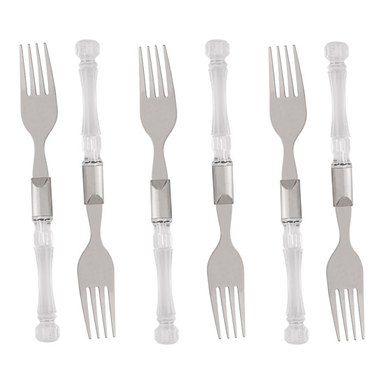 Imagem CONJUNTO 6 GARFOS PARA MESA DE AÇO INOX COM CABO DE PLÁSTICO LYOR