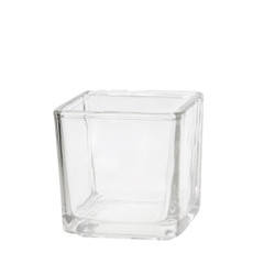 Imagem de VASO DECORATIVO QUADRADO EM VIDRO TRANSPARENTE 5X5X5CM - GRILLO - Grillo Ltda