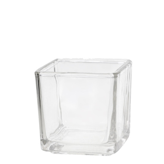 Imagem VASO DECORATIVO QUADRADO EM VIDRO TRANSPARENTE 5X5X5CM - GRILLO