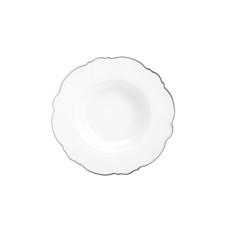Imagem de CONJUNTO 6 PRATOS FUNDOS PORCELANA MALDIVAS BRANCO COM FIO PRATEADO WOLFF - Rojemac Impotacao E Exportacao Ltda