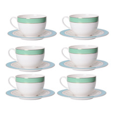 Imagem de JOGO COM 06 XÍCARAS DE CHÁ 270ML COM PIRES  MERIE -  STRAUSS - Oxford Porcelanas Espirito Santo Ltda