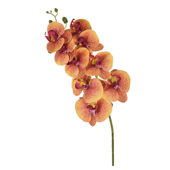 Imagem HASTE DECORATIVA DE ORQUÍDEA AMARELA EM PLÁSTICO MOLDÁVEL 78X17 CM - GRILLO