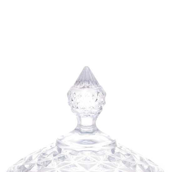 Imagem POTICHE DECORATIVO DIAMOND EM CRISTAL DE CHUMBO COM PÉ 28X15X15 CM - LYOR