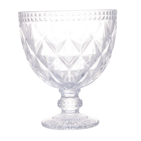 Imagem POTICHE DECORATIVO DIAMOND EM CRISTAL DE CHUMBO COM PÉ 28X15X15 CM - LYOR