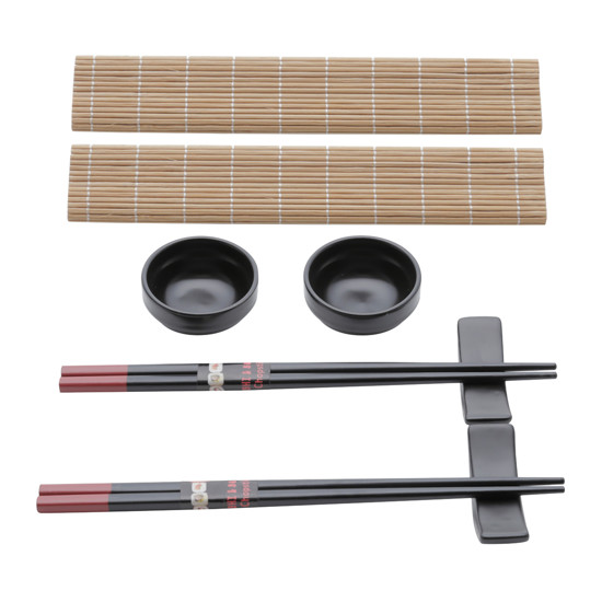 Imagem CONJUNTO 8PC PARA SUSHI DE BAMBU E CERAMICA YOKOHAM