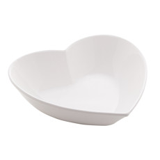 Imagem de PETISQUEIRA DE CERÂMICA CORAÇÃO BRANCO 16,7X15X5,1CM - Coliseu Presentes Ltda