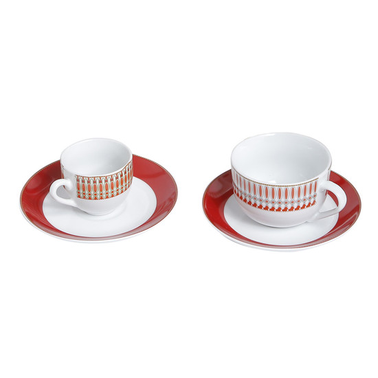 Imagem APARELHO DE JANTAR COLORADO 42 PEÇAS PORCELANA VERMELHO - LYOR
