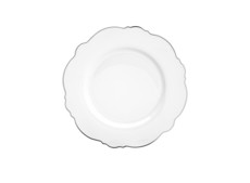 Imagem de CONJUNTO 6 PRATOS SOBREMESA PORCELANA MALDIVAS BRANCO COM PRATEADO - WOLFF - Rojemac Impotacao E Exportacao Ltda