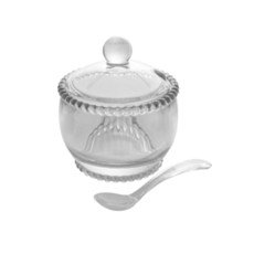 Imagem de ACUCAREIRO CRISTAL C/COLHER PEARL 10X8X7CM WOLFF - Rojemac Impotacao E Exportacao Ltda