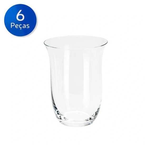 Imagem CONJUNTO 6 COPOS PARA ÁGUA BAIXO DE VIDRO SODO-CALCICO KLEOPATRA BRANTA 350ML - BOHEMIA