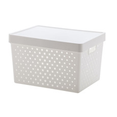 Imagem de CESTO ORGANIZADOR COM TAMPA 39X29X24CM QUADRATTA BRANCO - Paramount Ind E Com De Plast Ltda