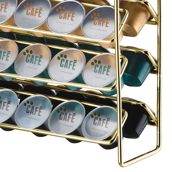 Imagem ORGANIZADOR DE CÁPSULAS DE CAFÉ FUTURE DOURADO 50 UNIDADES 