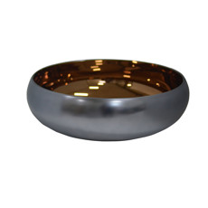 Imagem de VASO REDONDO DECORATIVO DE VIDRO COR ALUMÍNIO 13,5X38X38CM - GRILLO - Grillo Ltda