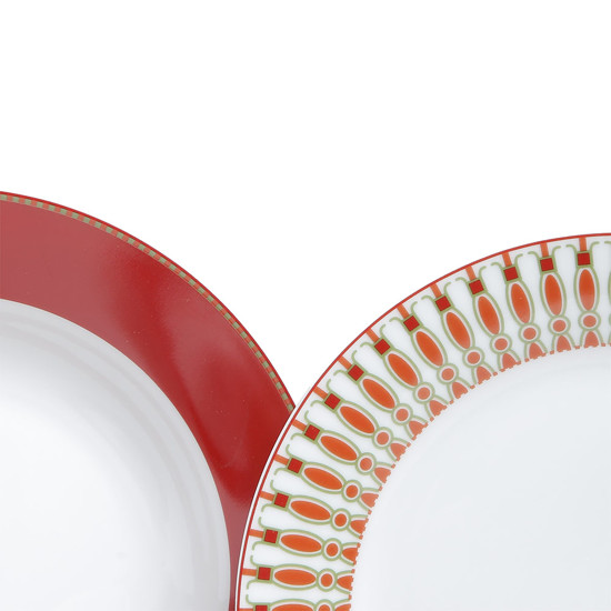 Imagem APARELHO DE JANTAR COLORADO 42 PEÇAS PORCELANA VERMELHO - LYOR