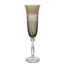 Imagem de TAÇA PARA CHAMPANHE LAPIDADA EM CRISTAL ECOLÓGICO 190ML A24,5CM COR FUMÊ ANGELA LAPIDADA - Full Fit Industria Importacao E Comercio Ltda.
