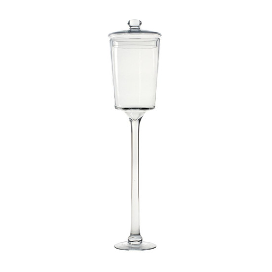 Imagem POTE NATAL DECORATIVO DE VIDRO INCOLOR COM TAMPA TAMANHO GG 67X16CM - CROMUS 