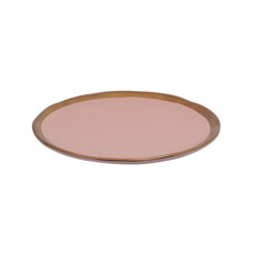 Imagem de PRATO NUDE COM BORDA DOURADA 20,5CM - HOME DESIGN  - Home Design Comercio, Importacao E Exportacao - Eireli