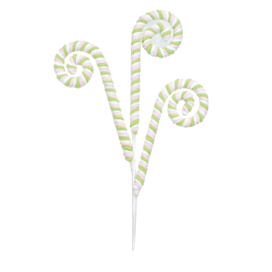 Imagem HASTE NATALINA 3 CANDY COR ROSA CLARO, VERDE CLARO E BRANCO 70X24X2CM - CROMUS 