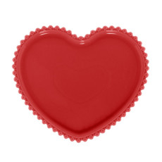 Imagem de PRATO EM PORCELANA CORAÇÃO BEADS VERMELHO 25X22X2CM - BON GOURMET  - Rojemac Impotacao E Exportacao Ltda