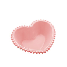 Imagem de SALADEIRA PORCELANA CORAÇÃO BEADS ROSE 21X18X6CM - BON GOURMET  - Rojemac Impotacao E Exportacao Ltda