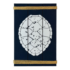Imagem de QUADRO AZUL MARINHO CASCO DE TARTARUGA 35X25X5CM (DECORAÇÃO PRAIA)  - Entre Mares Ind E Com De Artesanatos Socied Ltda