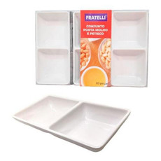 Imagem de CONJUNTO 3 PORTA MOLHO EM MELAMINA COR BRANCO 15X7X3CM  - Euroquadros Industria Importacao E Exportacao