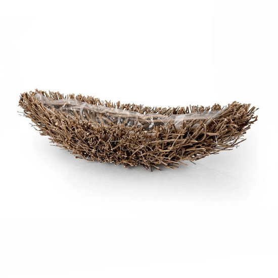 Imagem CANOA DE MADEIRA UNHA DE GATO 89X32X23CM - FLORAL ATLANTA