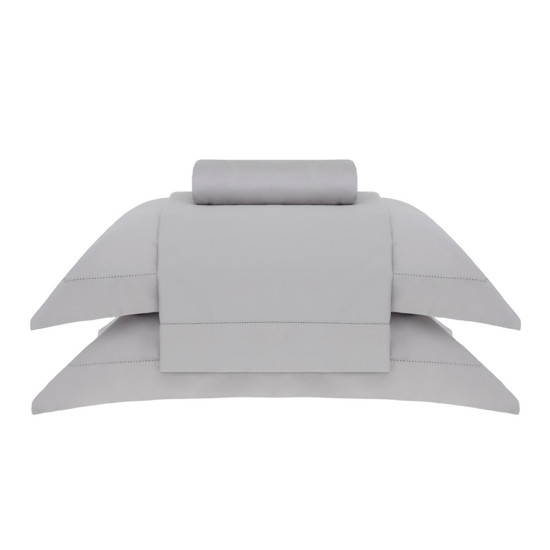 Imagem JOGO DE CAMA KING CETIM 300 FIOS BUDDEMEYER BUD VISION NEW COLORS II 100% ALGODÃO CINZA 4 PEÇAS