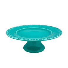 Imagem de PRATO PARA BOLO COR VERDE AGUA FANTASIA 34,5X12CM  BORDALLO PINHEIRO  - Vaa Brasil Comercio Importacao E Esportacao Sa
